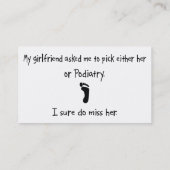 Vriendin of podiatrie kiezen visitekaartje (Achterkant)