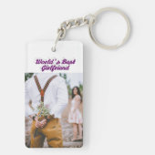 Vriendin paars script sleutelhanger (achterkant)