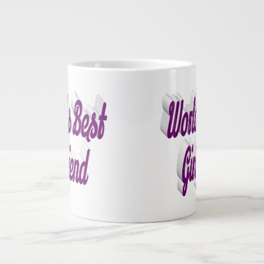 Vriendin paarse halve script grote koffiekop (Voorkant)