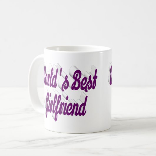 Vriendin paarse halve script koffiemok (Voorkant links)