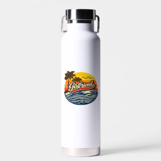 Vriendin Retro Zonsondergang Design Waterfles
