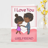 Vriendin, Schattig lief Afro-Amerikaans stel Kaart (Gele Bloem)