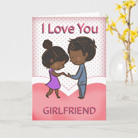 Vriendin, Schattig lief Afro-Amerikaans stel Kaart (Gele Bloem)