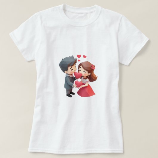 vriendin schattige liefde superheld t-shirt (Design voorkant)