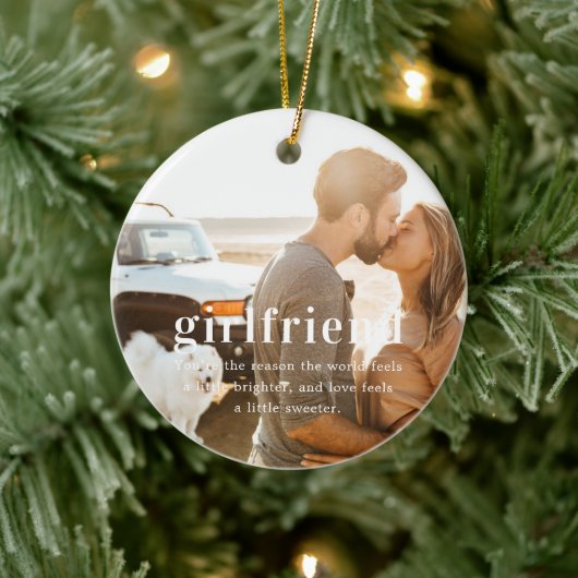 Vriendin | Sentimentele Foto Aandenken Kerstmis Keramisch Ornament (Boom)