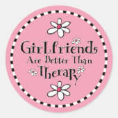 Vriendin therapie ronde sticker (Voorkant)