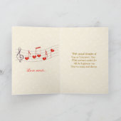 Vriendin Valentijn card - Muziek, hart en Roos Feestdagen Kaart (Binnen)