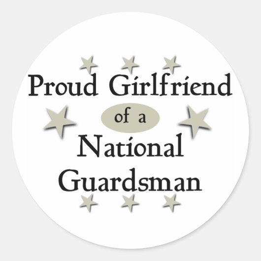 Vriendin van een nationale garde ronde sticker (Voorkant)