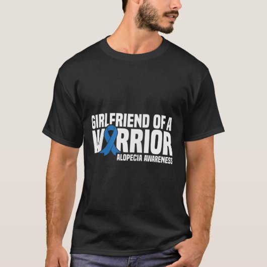 Vriendin van een Warrior Blue Ribbon Alopecia Awar T-shirt (Voorkant)