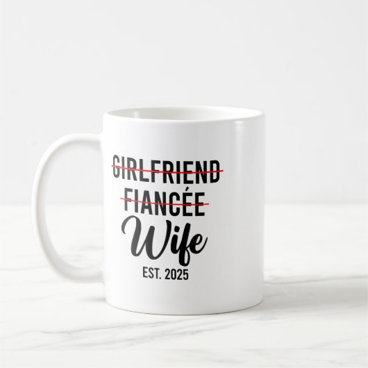 Vriendin verloofde vrouw bruiloft getrouwde bruide koffiemok (Links)