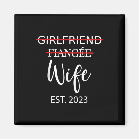 Vriendin verloofde vrouw bruiloft net getrouwd Est Magneet (Voorkant)