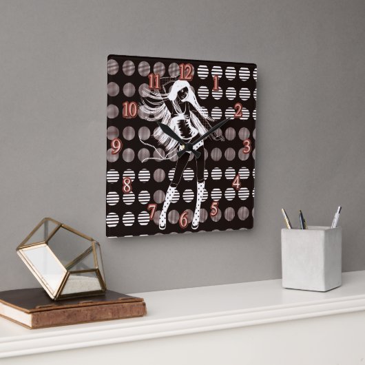 vriendin vierkante klok (Kantoor)