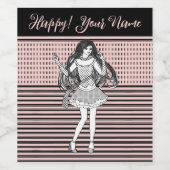 vriendin wijn etiket (Enkel label)