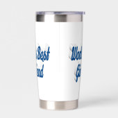 Vriendin zee blauw half script geïsoleerde drinkbeker (Links)