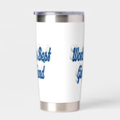 Vriendin zee blauw halve script geïsoleerde drinkbeker (Rechts)