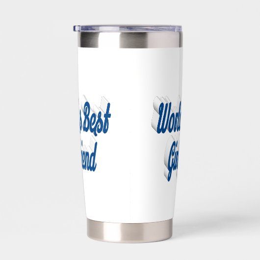 Vriendin zee blauw halve script geïsoleerde drinkbeker (Rechts)