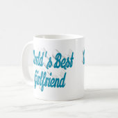 Vriendin zee blauw halve script koffiemok (Voorkant links)