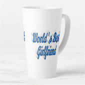 Vriendin zee blauw script latte mok (Rechterhoek)