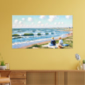 Vriendinnen aan de Kust Canvas Afdruk (Insitu (Woonkamer))