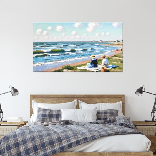 Vriendinnen aan de Kust Canvas Afdruk (Insitu (Slaapkamer))