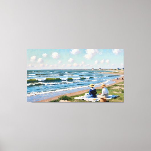 Vriendinnen aan de Kust Canvas Afdruk (Voorkant)