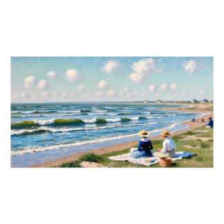 Vriendinnen aan de Kust Foto Afdruk