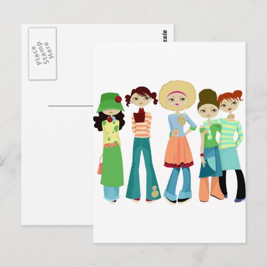 Vriendinnen Briefkaart (Voorkant / Achterkant)