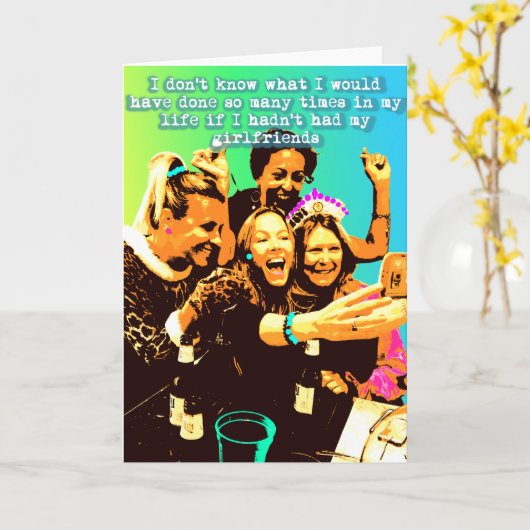 Vriendinnen in het leven kaart (Gele Bloem)