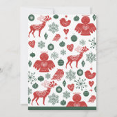 Vriendinnen uitnodigingen Kerstmis Nordic Green (Achterkant)