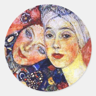 Vriendinnen van Gustav Klimt Ronde Sticker