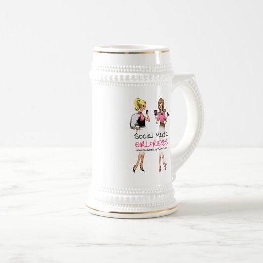 Vriendinnen voor sociale media bierpul (Voorkant rechts)
