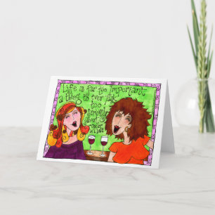 Vriendinnen Wine Happy Hour Lachen Illustratie Kaart