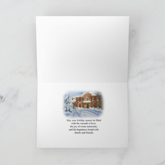 Vriendin's Kerstmis met Snowy Scene Feestdagen Kaart (Binnen)