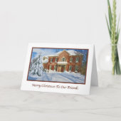 Vriendin's Kerstmis met Snowy Scene Feestdagen Kaart (Voorkant)