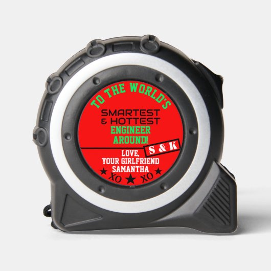 Vriendje Echtgenoot Heetste Ingenieur Monogram Rolmaat (Voorkant)
