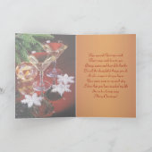 Vriendje. Romantische kerstkaart.Glazen wijn Feestdagen Kaart (Binnen)