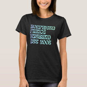 Vriendje verloofde echtgenoot Geschat 2005 huwelij T-shirt