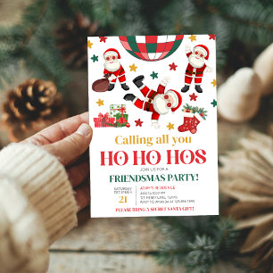 Vriendjes Grappig Kerstfeest Uitnodiging