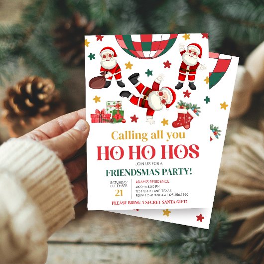 Vriendjes Grappig Kerstfeest Uitnodiging