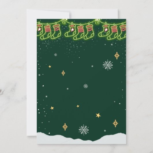 Vriendjes Ho Ho Christmas Party Kaart (Achterkant)