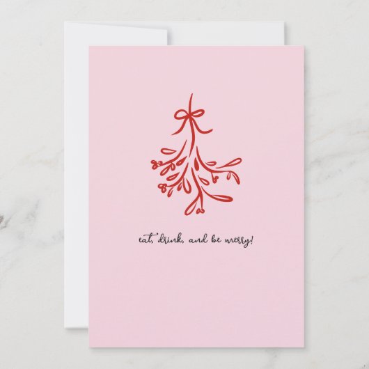 Vriendjes Kerstcocktail Vakantie feest Aankondiging (Achterkant)