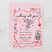 Vriendjes Kerstcocktail Vakantie feest Aankondiging (Voorkant / Achterkant)