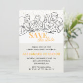 Vriendjes uitnodigingen Sla de datum op (Staand voorkant)