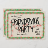 Vriendjesfeest uitnodigen | String Lights & Garlan Kaart (Voorkant / Achterkant)