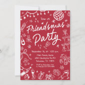 Vriendjesfeest Uitnodiging, Kerstfeest Kaart (Voorkant)