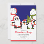 Vriendjesmensen uitnodigingen Cool Santa Polar Bee (Voorkant)