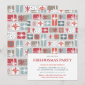 Vriendjesuitnodigingen Schattige kerstcadeaupatroo Kaart (Voorkant / Achterkant)