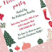 Vriendjesuitnodigingen Schattige kerstpatroon Kaart