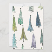 Vriendjesuitnodigingen Schattigee kerstbomen groen Kaart (Achterkant)