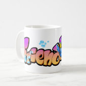 Vriendmok van schattige cartoon koffiemok (Voorkant links)